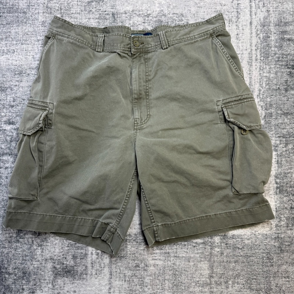 VTG Polo Ralph Lauren Cargo Shorts Mens 40 Green Heavy Cotton Twill Utility 10"‎
